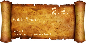Rabi Áron névjegykártya
